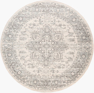 Livabliss Chester Traditional Pattern Runner Rug Turkey Woven Polypropylene Hallway Entryway Seafoam, Charco 7'10" x 7'10" CHE2312-710RD