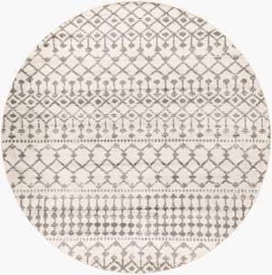 Livabliss Chester Global Pattern Polypropylene Runner Rug Woven in Turkey for Hallways Charcoal, Light 7'10" x 7'10" Round CHE2319-710RD