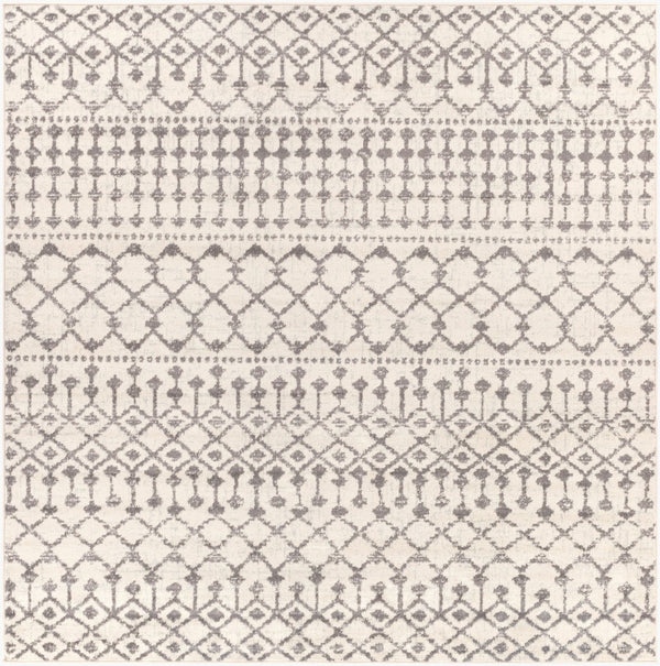 Livabliss Chester Global Pattern Polypropylene Runner Rug Woven in Turkey for Hallways Charcoal, Light 7'10" x 7'10" Square CHE2319-710SQ
