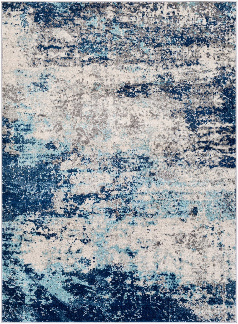 Livabliss Chester Polypropylene Machine Woven Indoor Rug for Living Room and Bedroom Decor Dark Blue, Aqua 5'3" x 7'3" CHE2342-5373