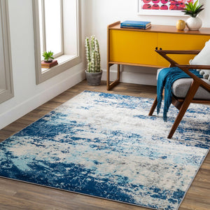 Livabliss Chester Polypropylene Machine Woven Indoor Rug for Living Room and Bedroom Decor Dark Blue, Aqua 5'3" x 7'3" CHE2342-5373