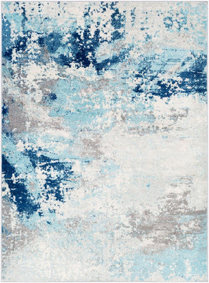 Livabliss Chester Polypropylene Woven Area Rug with Subtle Sheen for Modern Living Rooms Dark Blue, Aqua 5'3" x 7'3" CHE2346-5373