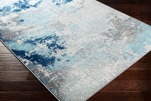 Livabliss Chester Polypropylene Woven Area Rug with Subtle Sheen for Modern Living Rooms Dark Blue, Aqua 5'3" x 7'3" CHE2346-5373