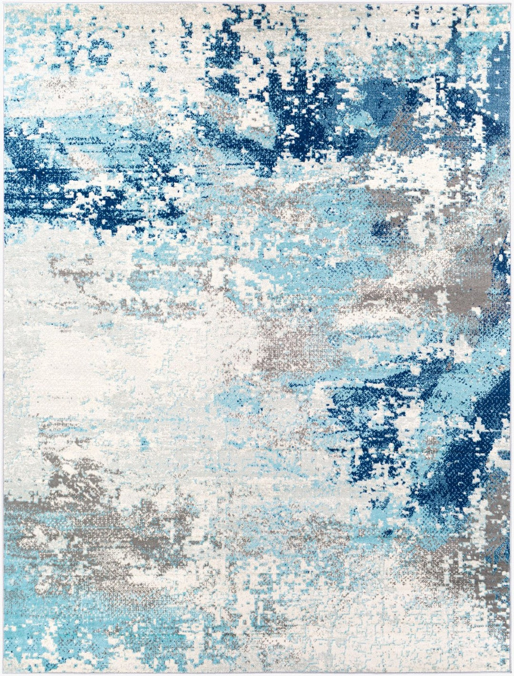 Livabliss Chester Polypropylene Woven Area Rug with Subtle Sheen for Modern Living Rooms Dark Blue, Aqua 7'10" x 10'2" CHE2346-710103