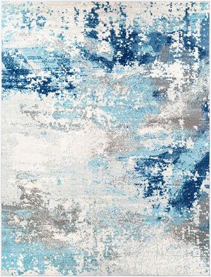 Livabliss Chester Polypropylene Woven Area Rug with Subtle Sheen for Modern Living Rooms Dark Blue, Aqua 7'10" x 10'2" CHE2346-710103