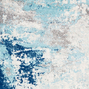 Livabliss Chester Polypropylene Woven Area Rug with Subtle Sheen for Modern Living Rooms Dark Blue, Aqua 5'3" x 7'3" CHE2346-5373