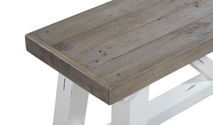 Chester Dining Bench Salt Flat - Chester Dining Bench Distressed White finish SFCHESBCH00RP Malouf