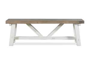 Chester Dining Bench Salt Flat - Chester Dining Bench Distressed White finish SFCHESBCH00RP Malouf