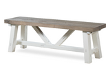 Chester Dining Bench Salt Flat - Chester Dining Bench Distressed White finish SFCHESBCH00RP Malouf