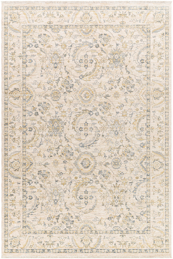 Chicago CHG-2300 8'10" x 12'8" Machine Woven Rug CHG2300-810127  Light Beige, Slate, Mustard Surya