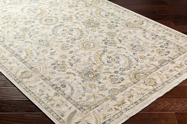 Chicago CHG-2300 8'10" x 12'8" Machine Woven Rug CHG2300-810127  Light Beige, Slate, Mustard Surya