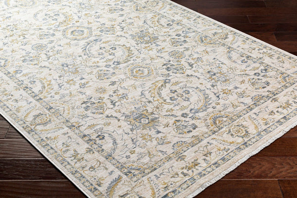 Livabliss Chicago Traditional Fringe Border Polyester Area Rug for Large Living Rooms Light Beige, Sl 2'10" x 12' CHG2300-2101111
