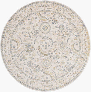 Livabliss Chicago Traditional Fringe Border Polyester Area Rug for Large Living Rooms Light Beige, Sl 7'10" x 7'10" CHG2300-710RD
