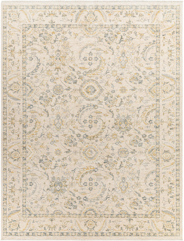 Chicago CHG-2300 7'10" x 10' Machine Woven Rug CHG2300-71010  Light Beige, Slate, Mustard Surya