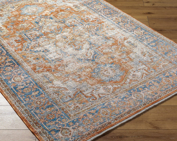 Livabliss Chicago Traditional Fringe Accent Rug Low Pile Polyester Weave for Entryway Decor Burnt Orange, R 2' x 2'11" CHG2301-111211