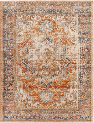 Livabliss Chicago Traditional Fringe Accent Rug Low Pile Polyester Weave for Entryway Decor Burnt Orange, R 2' x 2'11" CHG2301-111211