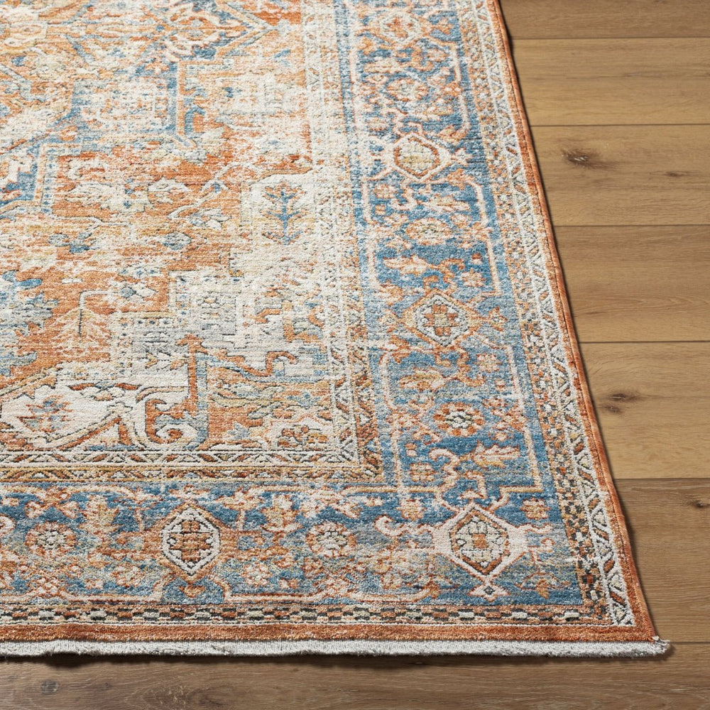 Livabliss Chicago Traditional Fringe Accent Rug Low Pile Polyester Weave for Entryway Decor Burnt Orange, R 6'7" x 6'7" CHG2301-67RD