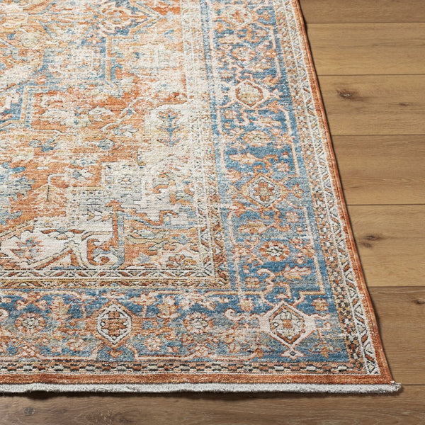 Livabliss Chicago Traditional Fringe Accent Rug Low Pile Polyester Weave for Entryway Decor Burnt Orange, R 2' x 2'11" CHG2301-111211