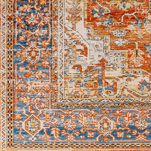 Livabliss Chicago Traditional Fringe Accent Rug Low Pile Polyester Weave for Entryway Decor Burnt Orange, R 2' x 2'11" CHG2301-111211