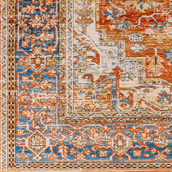 Livabliss Chicago Traditional Fringe Accent Rug Low Pile Polyester Weave for Entryway Decor Burnt Orange, R 2' x 2'11" CHG2301-111211