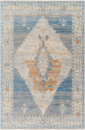 Chicago CHG-2303 8'10" x 12'8" Machine Woven Rug CHG2303-810127  Slate, Blue, Light Beige, Mustard, Rust Surya
