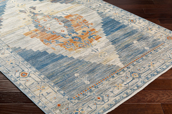 Chicago CHG-2303 8'10" x 12'8" Machine Woven Rug CHG2303-810127  Slate, Blue, Light Beige, Mustard, Rust Surya