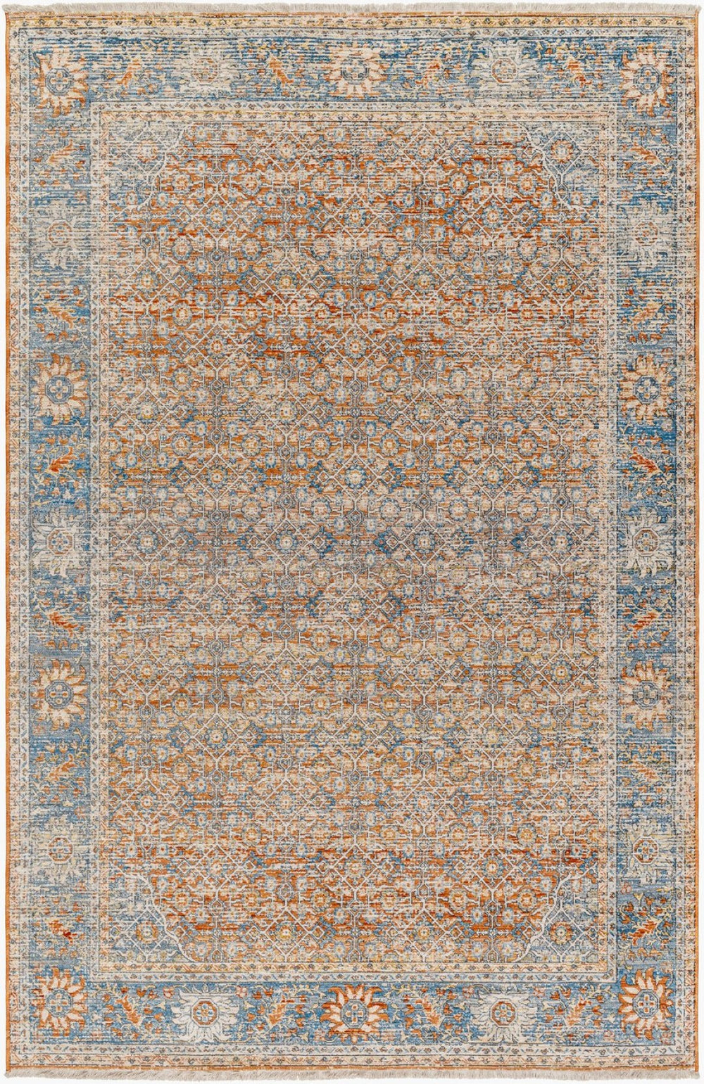 Livabliss Chicago Traditional Polyester Area Rug with Fringe Border for Large Living Spaces Light Beige, Ru 8'10" x 12'8" CHG2304-810127