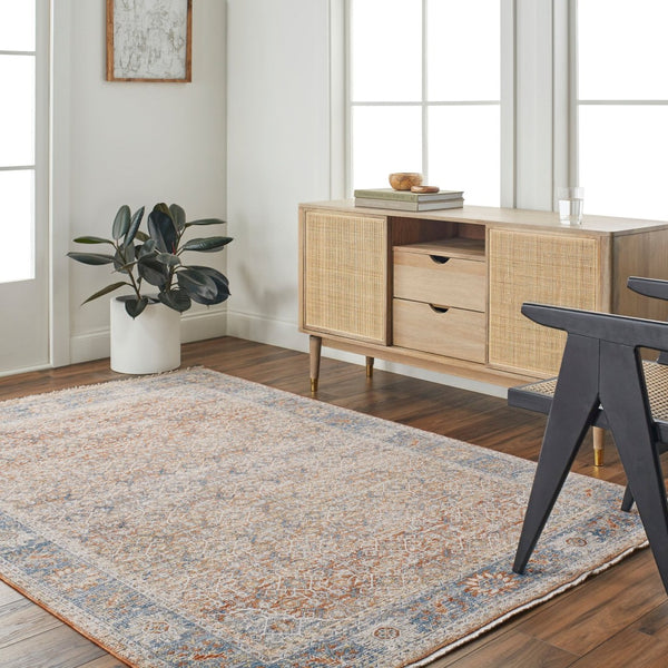 Livabliss Chicago Traditional Polyester Area Rug with Fringe Border for Large Living Spaces Light Beige, Ru 8'10" x 12'8" CHG2304-810127