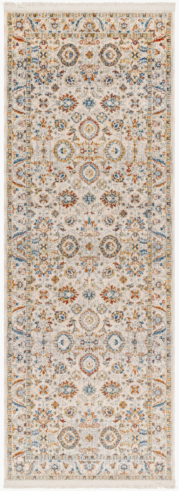 Livabliss Chicago Traditional Polyester Area Rug with Fringe for Formal Living and Dining Spaces Slate, Light Be 2'10" x 8' CHG2305-2108