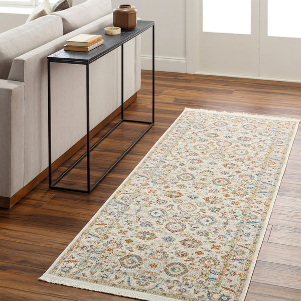 Livabliss Chicago Traditional Polyester Area Rug with Fringe for Formal Living and Dining Spaces Slate, Light Be 2'10" x 8' CHG2305-2108