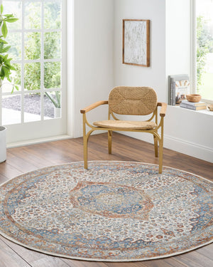 Livabliss Chicago Traditional Polyester Area Rug with Fringe Low Pile for Large Living Spaces Blue, Rust 12' x 15'7" CHG2306-1111157