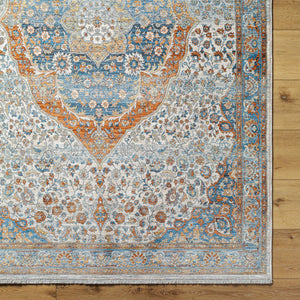 Chicago CHG-2306 8'10" x 12'8" Machine Woven Rug CHG2306-810127  Blue, Rust, Burnt Orange, Mustard, Light Beige Surya