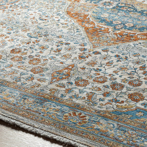 Chicago CHG-2306 8'10" x 12'8" Machine Woven Rug CHG2306-810127  Blue, Rust, Burnt Orange, Mustard, Light Beige Surya