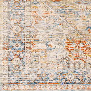 Chicago CHG-2307 8'10" x 12'8" Machine Woven Rug CHG2307-810127  Blue, Light Beige, Mustard, Rust, Burnt Orange, Slate Surya