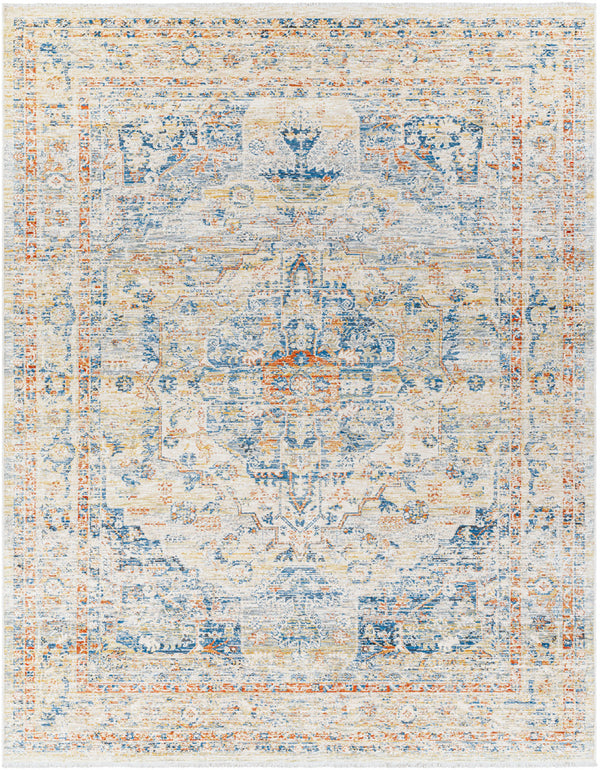 Chicago CHG-2308 8'10" x 12'8" Machine Woven Rug CHG2308-810127  Slate, Mustard, Blue, Rust, Light Beige Surya