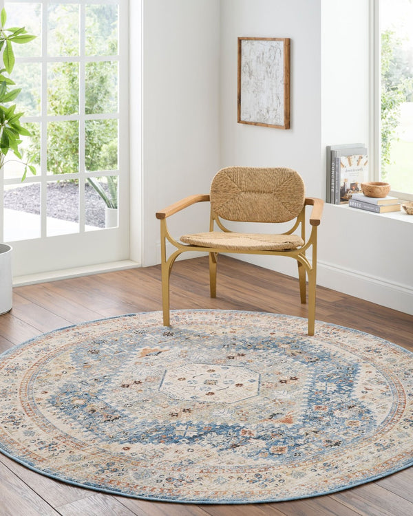 Livabliss Chicago Traditional Medallion Area Rug Turkey Woven Polyester Formal Living Room Accent Blue, Light Bei 12' x 15'7" CHG2309-1111157