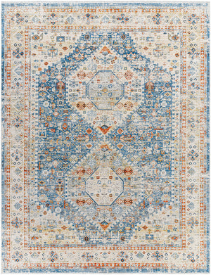 Chicago CHG-2309 8'10" x 12'8" Machine Woven Rug CHG2309-810127  Blue, Light Beige, Mustard, Slate, Burnt Orange Surya