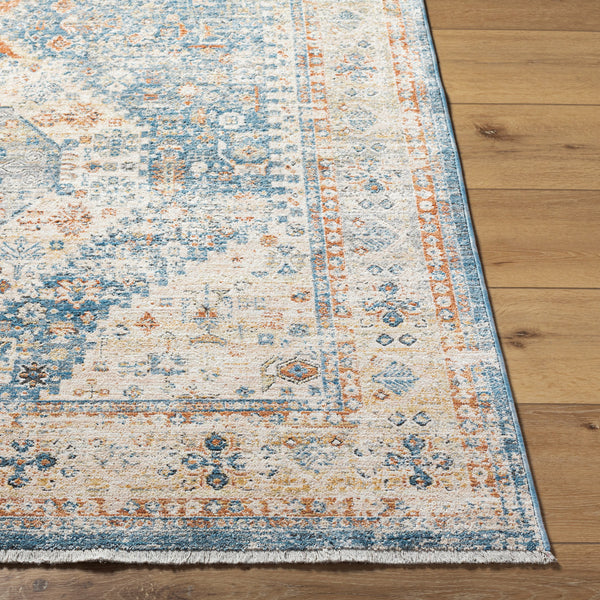 Chicago CHG-2309 8'10" x 12'8" Machine Woven Rug CHG2309-810127  Blue, Light Beige, Mustard, Slate, Burnt Orange Surya