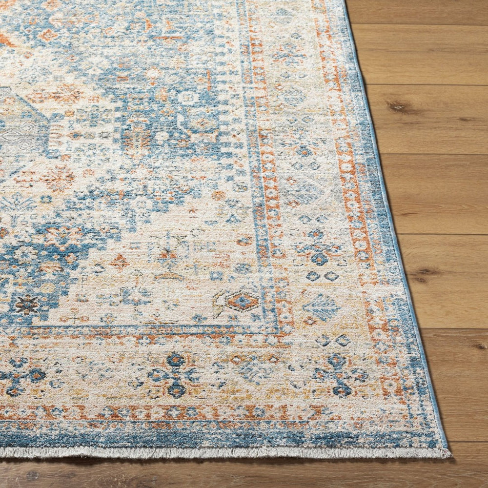 Livabliss Chicago Traditional Medallion Area Rug Turkey Woven Polyester Formal Living Room Accent Blue, Light Bei 2'10" x 12' CHG2309-2101111