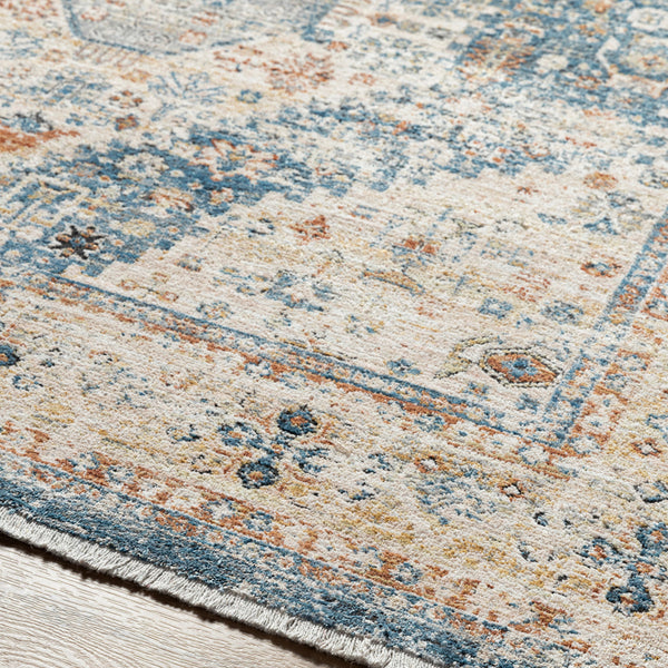 Chicago CHG-2309 8'10" x 12'8" Machine Woven Rug CHG2309-810127  Blue, Light Beige, Mustard, Slate, Burnt Orange Surya