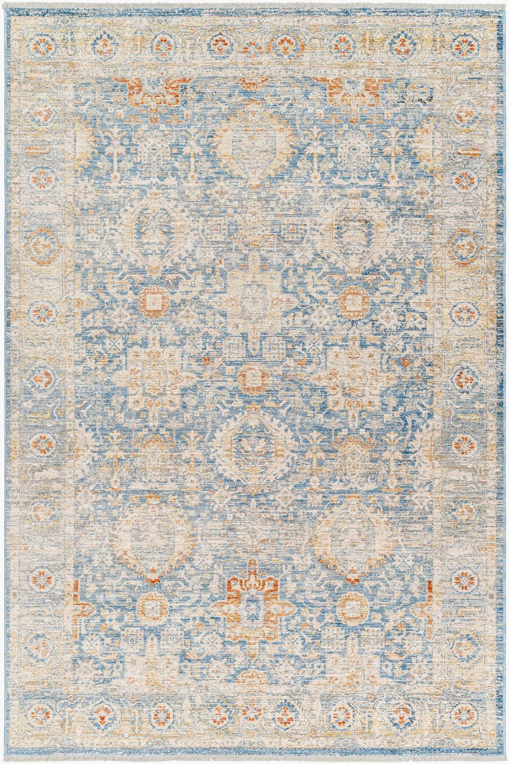 Livabliss Chicago Machine Woven Polyester Area Rug with Fringe Traditional Style for Large Rooms Blue, Light Bei 2' x 2'11" CHG2310-111211