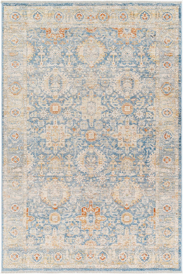 Livabliss Chicago Machine Woven Polyester Area Rug with Fringe Traditional Style for Large Rooms Blue, Light Bei 2' x 2'11" CHG2310-111211