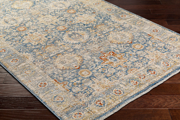 Chicago CHG-2310 8'10" x 12'8" Machine Woven Rug CHG2310-810127  Blue, Light Beige, Mustard, Slate, Burnt Orange Surya