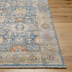 Chicago CHG-2310 8'10" x 12'8" Machine Woven Rug CHG2310-810127  Blue, Light Beige, Mustard, Slate, Burnt Orange Surya