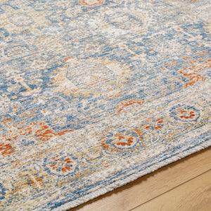 Chicago CHG-2310 8'10" x 12'8" Machine Woven Rug CHG2310-810127  Blue, Light Beige, Mustard, Slate, Burnt Orange Surya