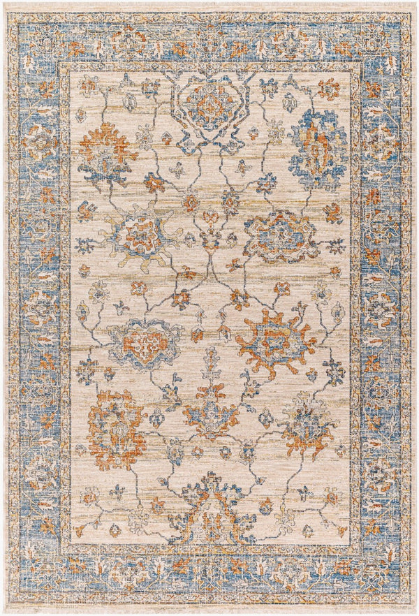 Livabliss Chicago Traditional Polyester Area Rug with Fringe Border for Living and Dining Rooms Slate, Light Be 12' x 15'7" CHG2311-1111157