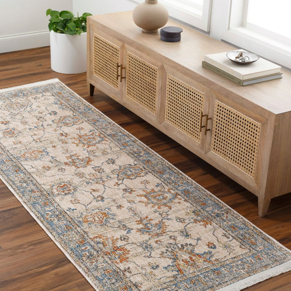 Livabliss Chicago Traditional Polyester Area Rug with Fringe Border for Living and Dining Rooms Slate, Light Be 2'10" x 12' CHG2311-2101111
