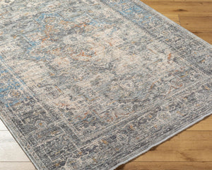 Livabliss Chicago Traditional Polyester Area Rug with Fringe Trim for Large Living Rooms Charcoal, Light 2'10" x 12' CHG2312-2101111