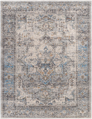 Chicago CHG-2312 8'10" x 12'8" Machine Woven Rug CHG2312-810127  Charcoal, Light Beige, Slate, Black, Blue Surya