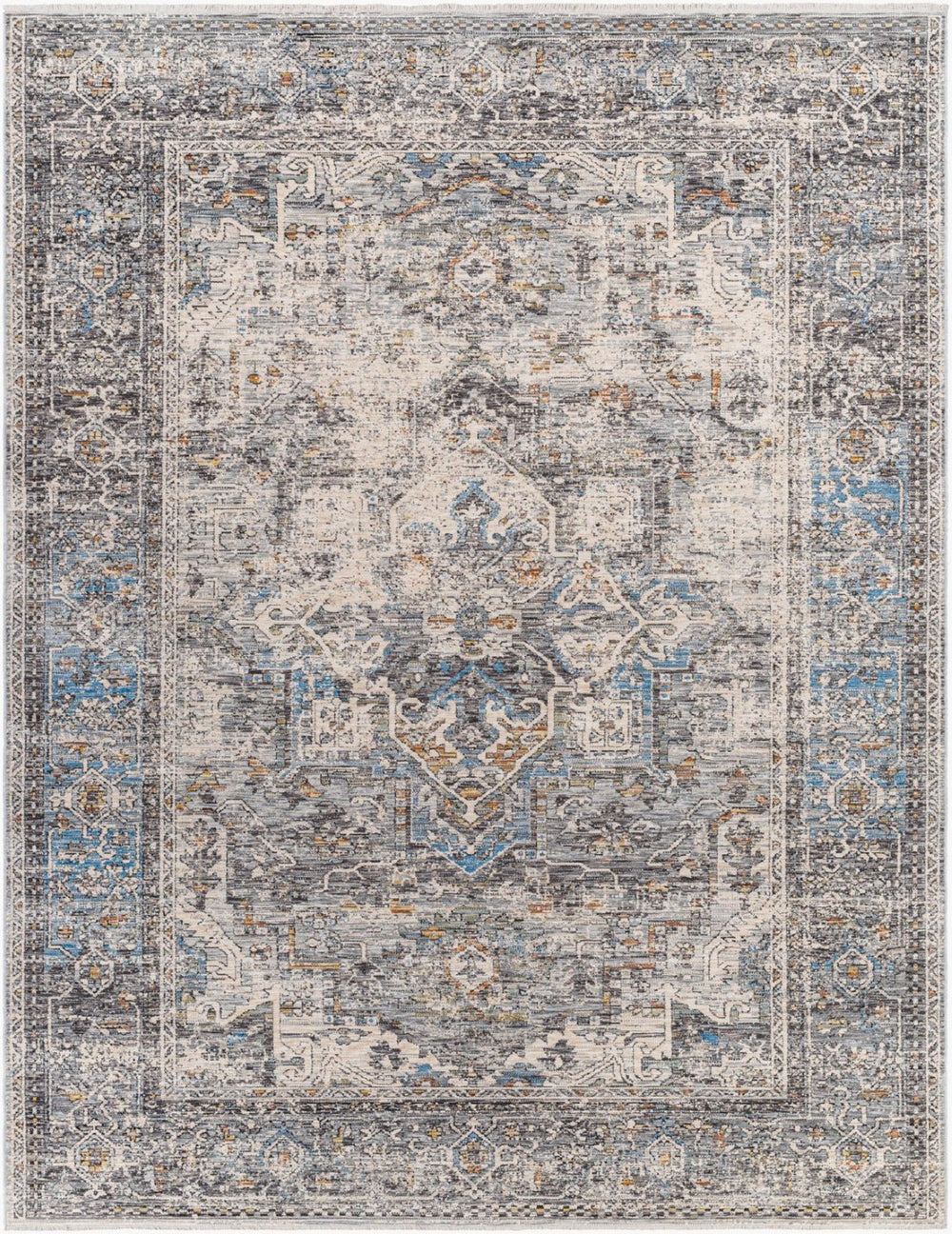 Livabliss Chicago Traditional Polyester Area Rug with Fringe Trim for Large Living Rooms Charcoal, Light 12' x 15'7" CHG2312-1111157